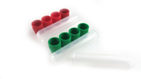 4 Pack of Battery Tubes with Charge Indicating Caps